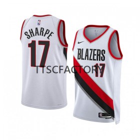 Dres Portland Trail Blazers Shaedon Sharpe 17 Nike 2022-23 Association Edition Bijela Swingman - Muške